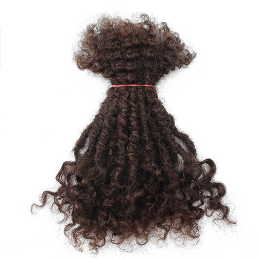 0.6cm Thickness 8inch 20 Strands/Pack 100% Handmade Human Hair Dreadlocks Lisa Locs Extensions With Curly End Africa Style