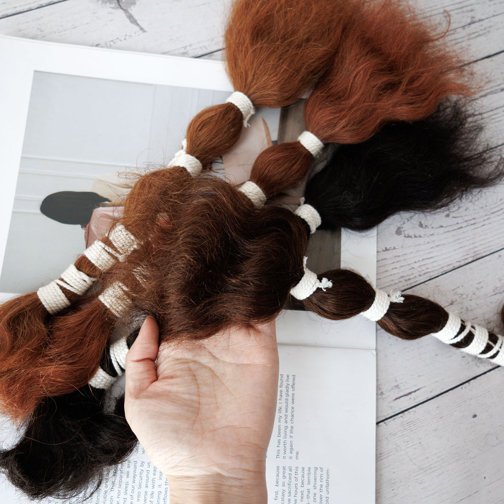 Wholesale Raw Brazilian Hair Extension Brown Color Double Drawn Boho Braids Wet and Wavy Deep Wave Braiding Bulk Hair