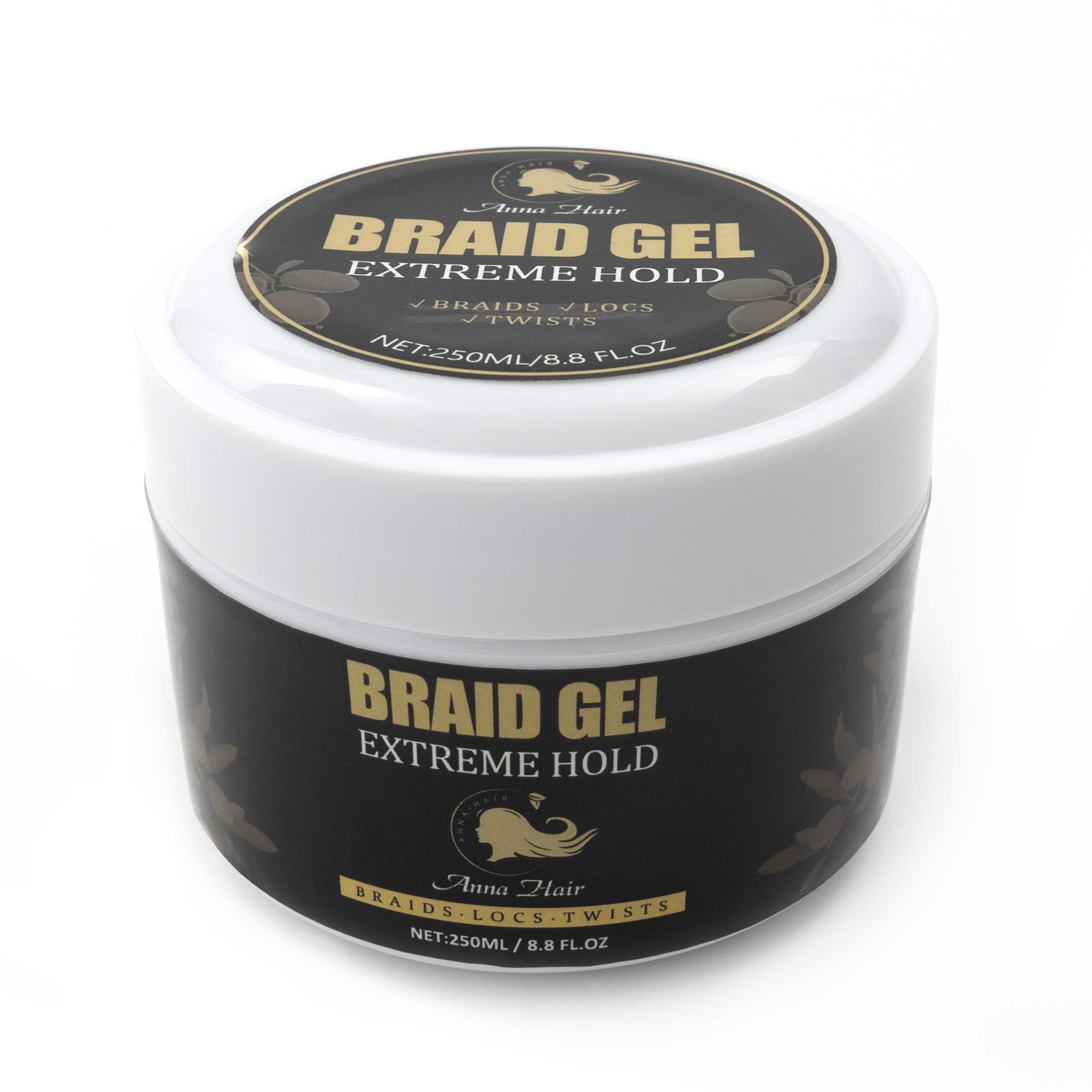 250ml Braiding Gel Extra Hold Firming Nourishing Edge Control Gel Factory Customized Custo Locks Extreme Hold Braid Gel