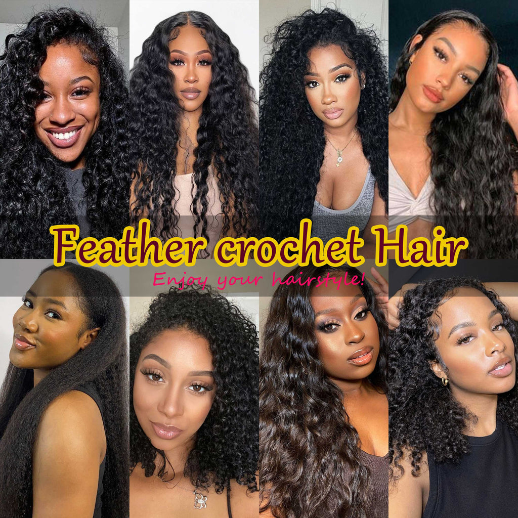 Hot Selling Feather Crochet Human Hair Extension Curly Braiding Hair Virgin Boho Braids Human Hair Vendor