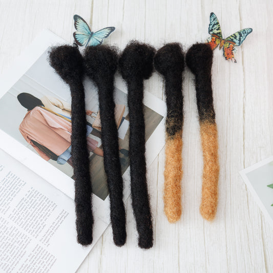 100% Human Hair Regular Dreadlock Extensions 1.5cm Thick | Handmade Locs | Custom Color & Size | 10 Locs/Pack