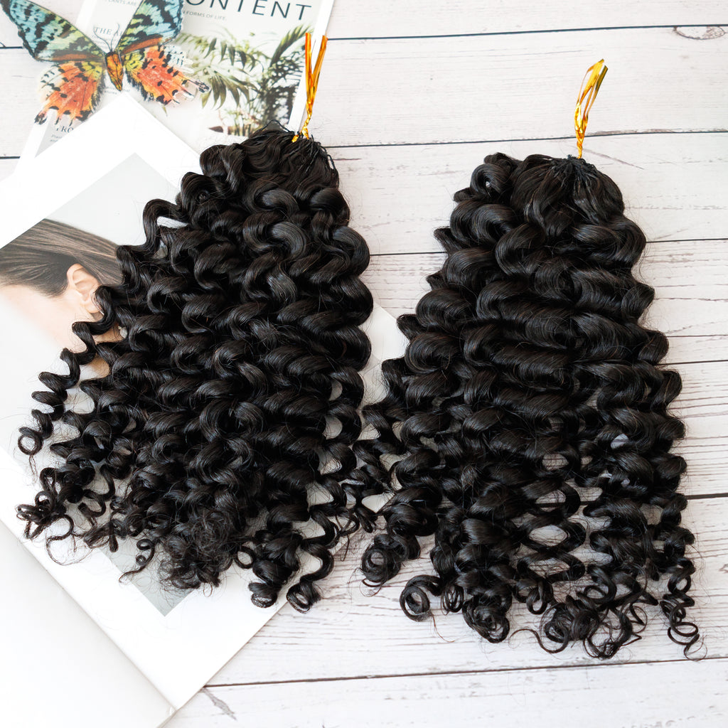100g/pack New Italy Curly Virgin Remy Hair Extension Feathering Tip Crochet Hair Extension for Braiding Human Hair Bundle