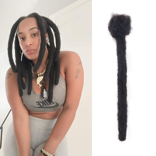 100% Human Hair Regular Dreadlock Extensions 1.5cm Thick | Handmade Locs | Custom Color & Size | 10 Locs/Pack