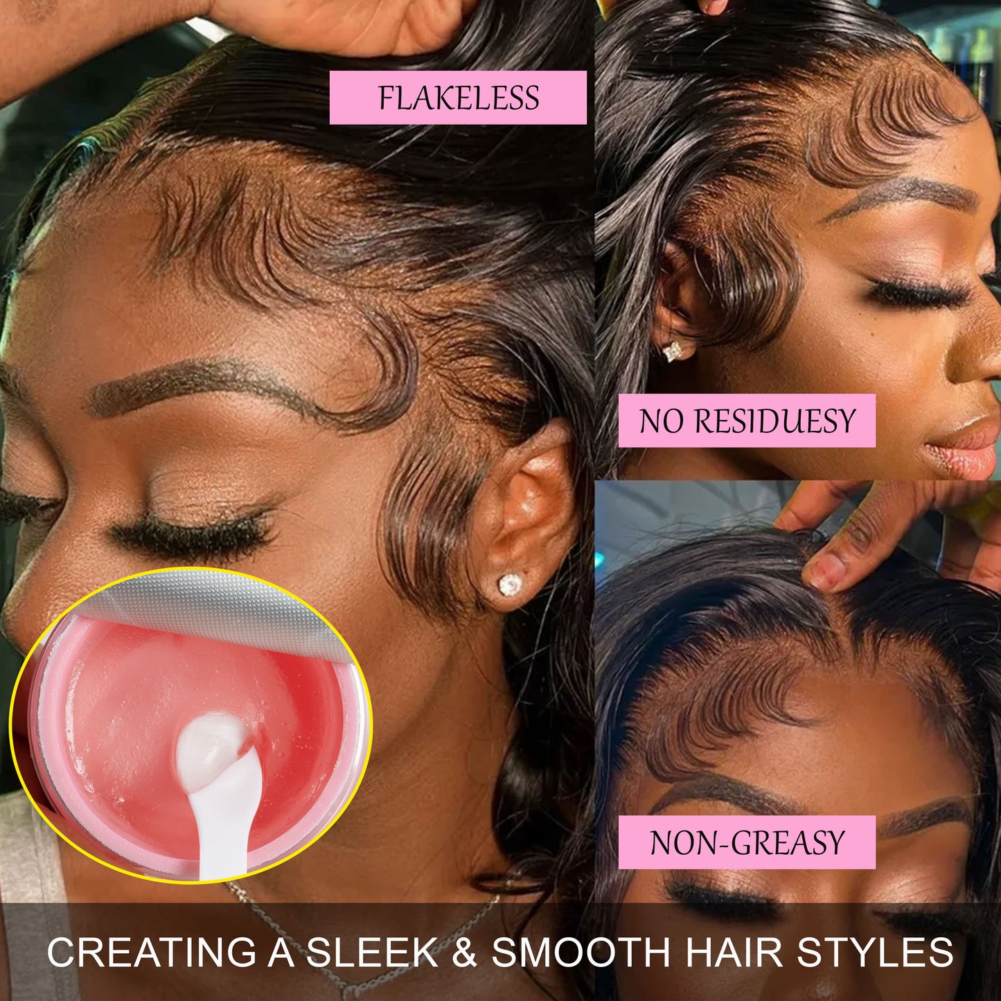 Private Label Strong Hold Water-based Edge Stay Gel No Flaking Extra Hold Peach Scent Edge Control for All Hair Types