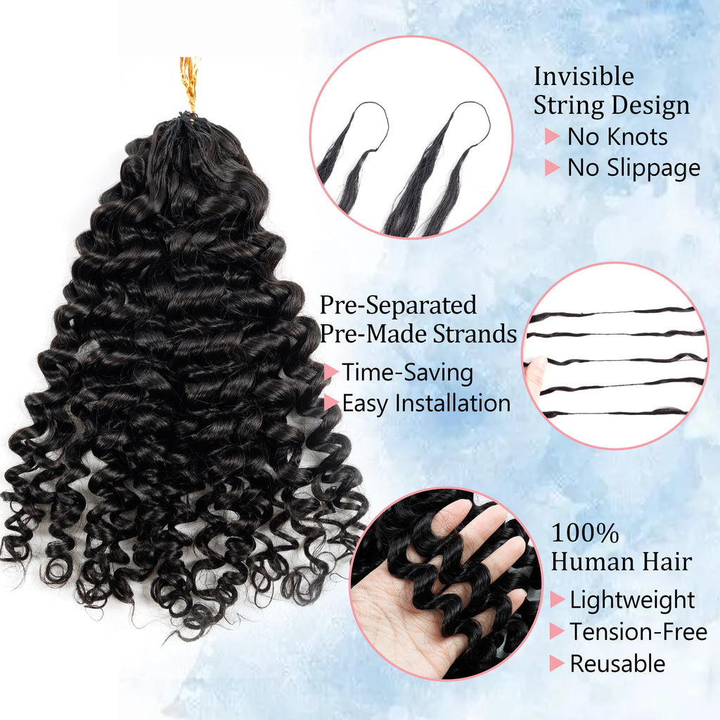 100g/pack New Italy Curly Virgin Remy Hair Extension Feathering Tip Crochet Hair Extension for Braiding Human Hair Bundle