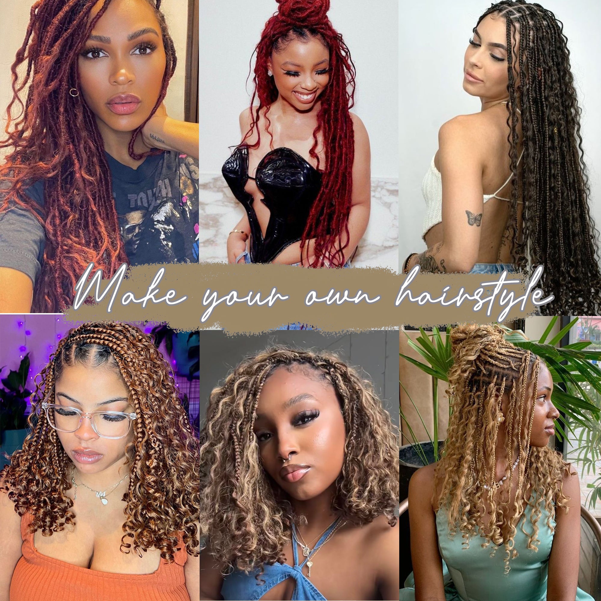 Wholesale Raw Brazilian Hair Extension Brown Color Double Drawn Boho Braids Wet and Wavy Deep Wave Braiding Bulk Hair