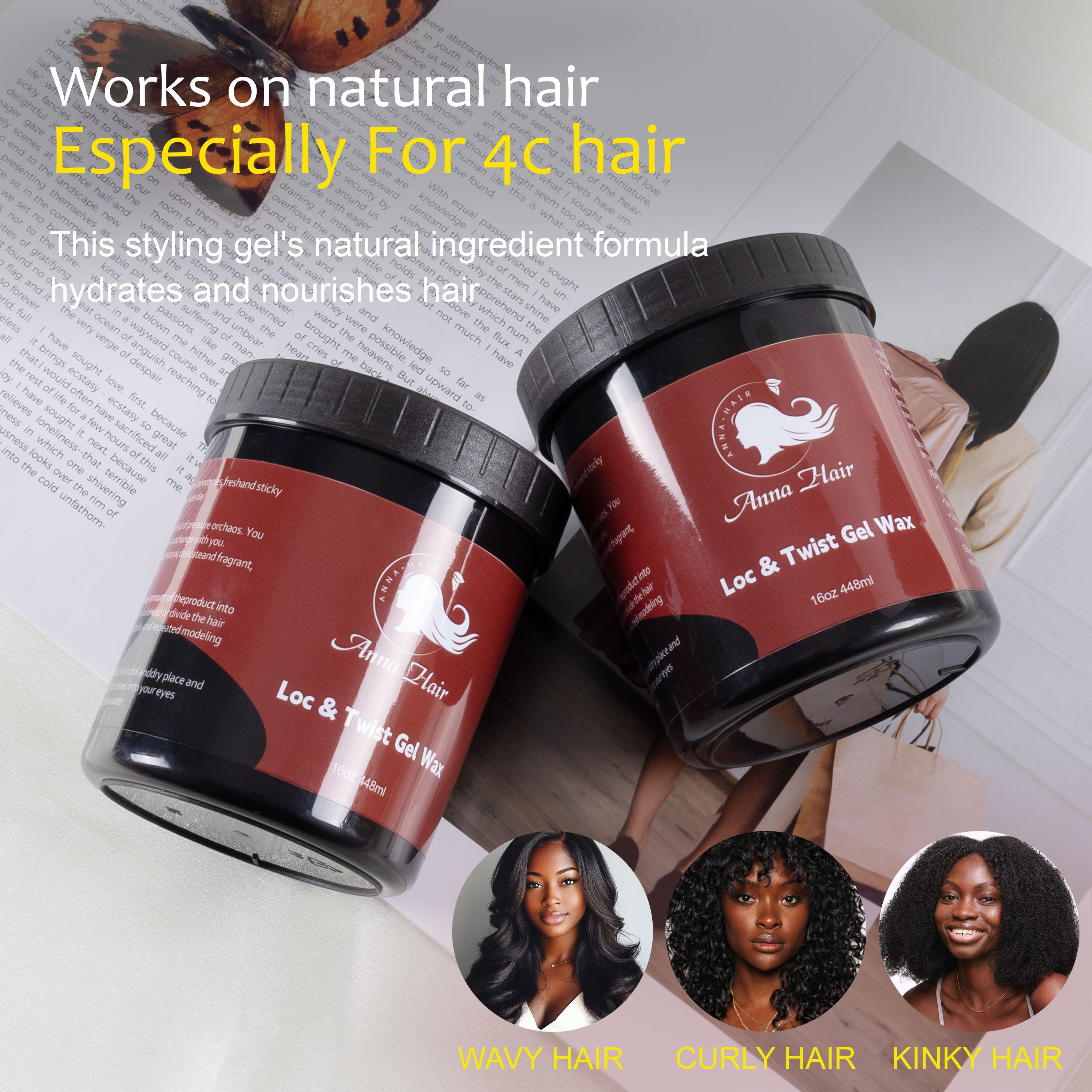 16oz Braiding Gel extra Hold Strong Hold Custom logo Jam Gel for Hair Braids Loc Gel Private Label