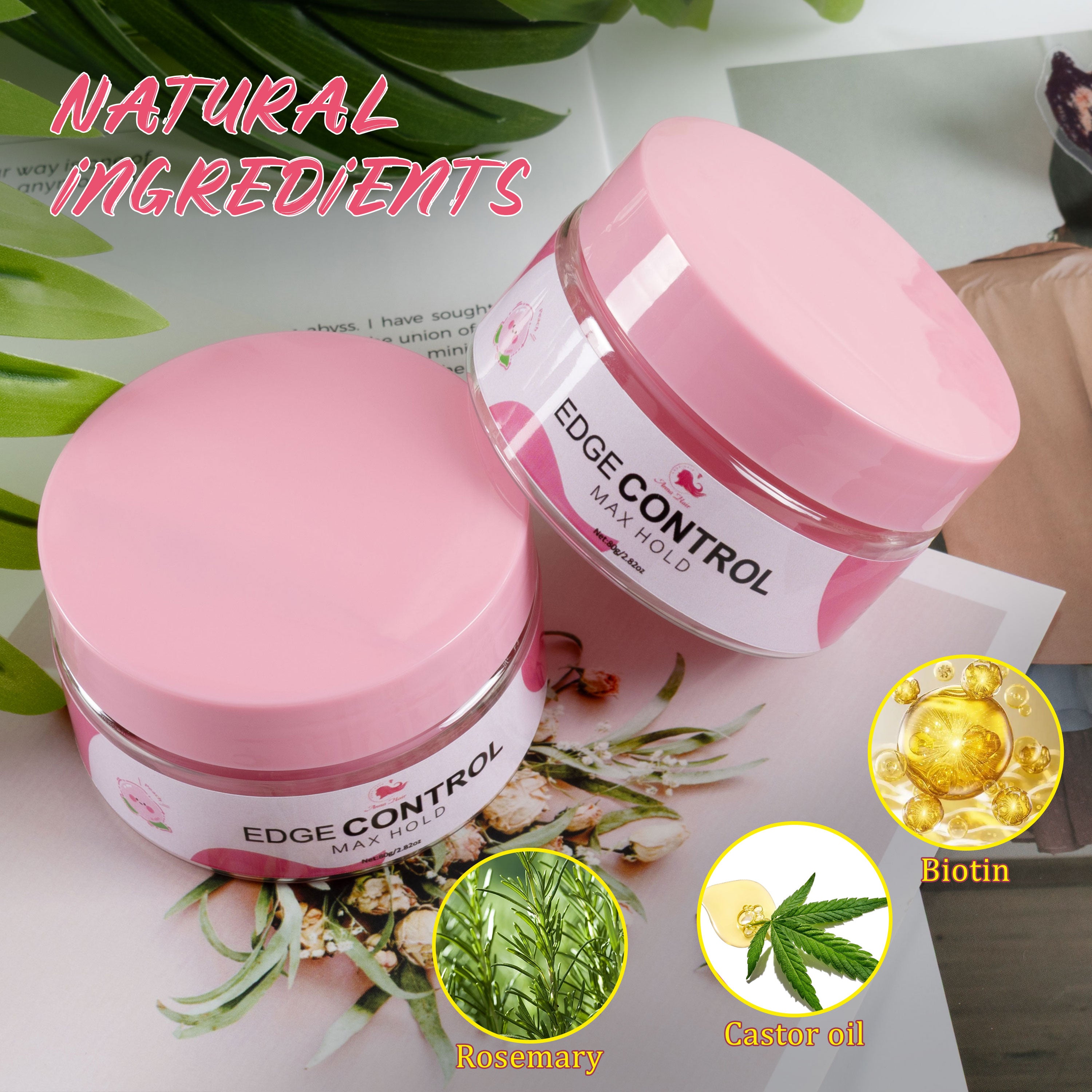 Private Label Strong Hold Water-based Edge Stay Gel No Flaking Extra Hold Peach Scent Edge Control for All Hair Types