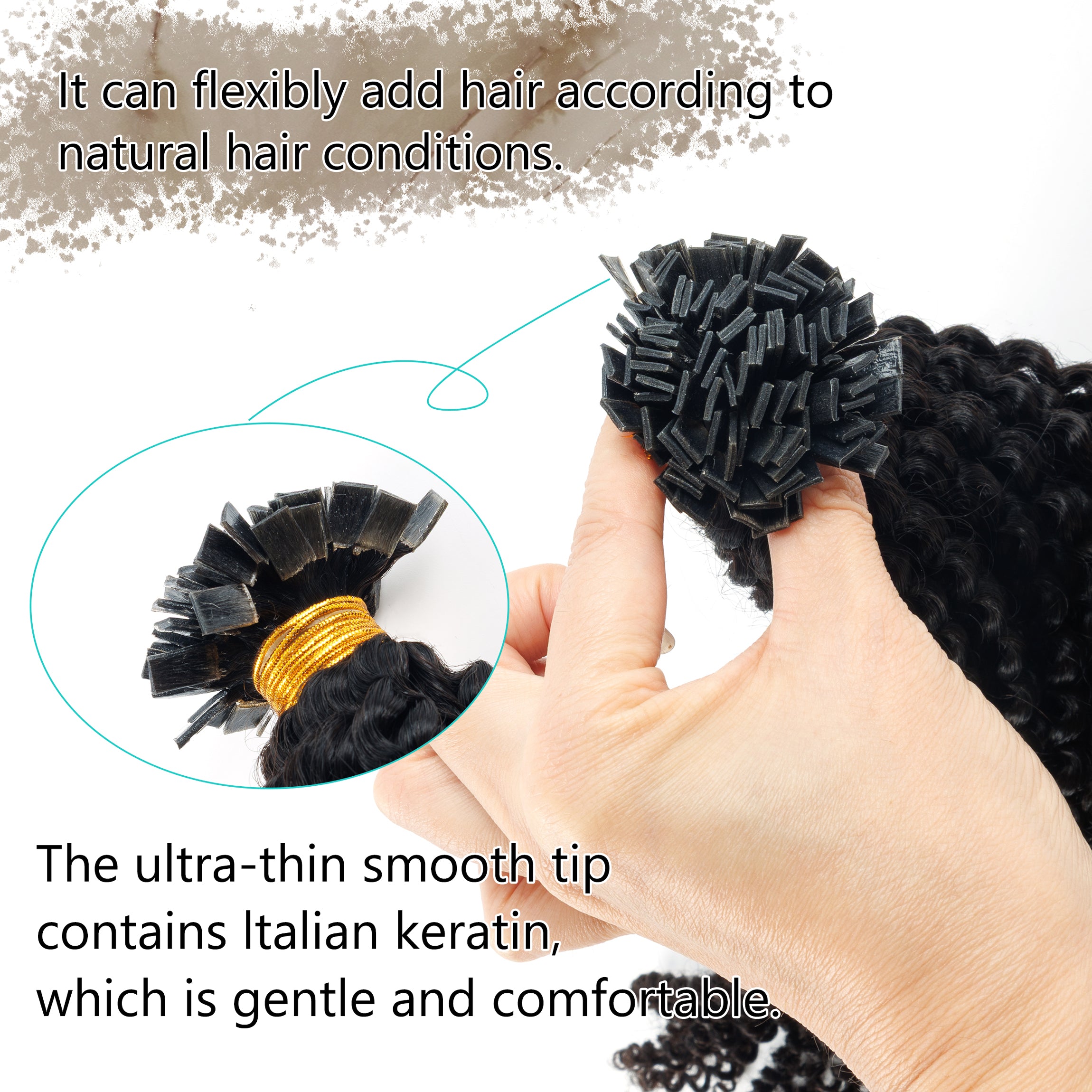 Kinky Curly Virgin Flat Tip Hair 100% Remy Flat Tip Hair Extensions Natural Hair Flat Tips Bundles for African Woman