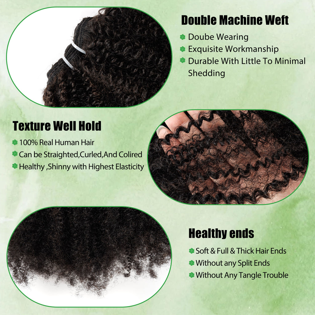 Anna Handmade 100% Human Hair Afro Kinky Curly Double Weft Hair Bundles for Black Women
