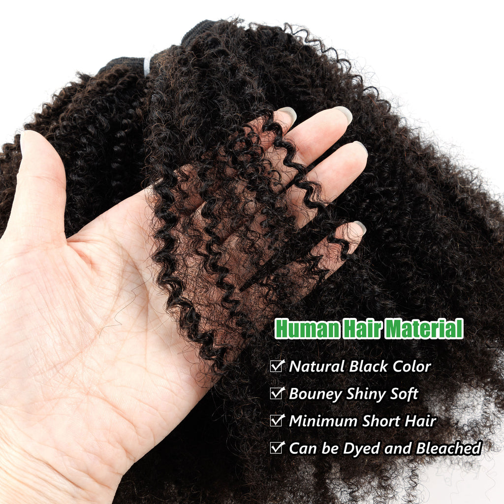 Anna Handmade 100% Human Hair Afro Kinky Curly Double Weft Hair Bundles for Black Women