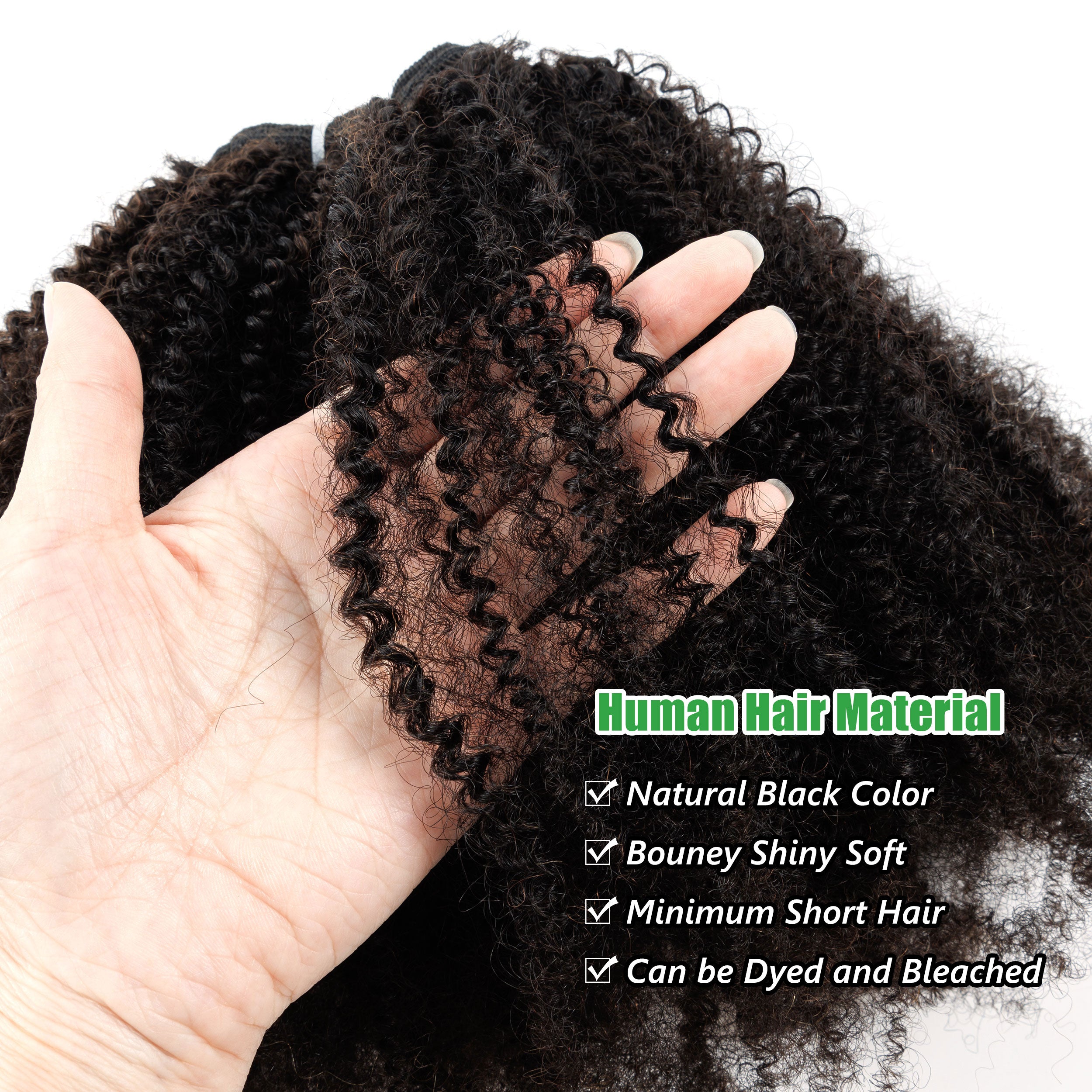 Anna Handmade 100% Human Hair Afro Kinky Curly Double Weft Hair Bundles for Black Women