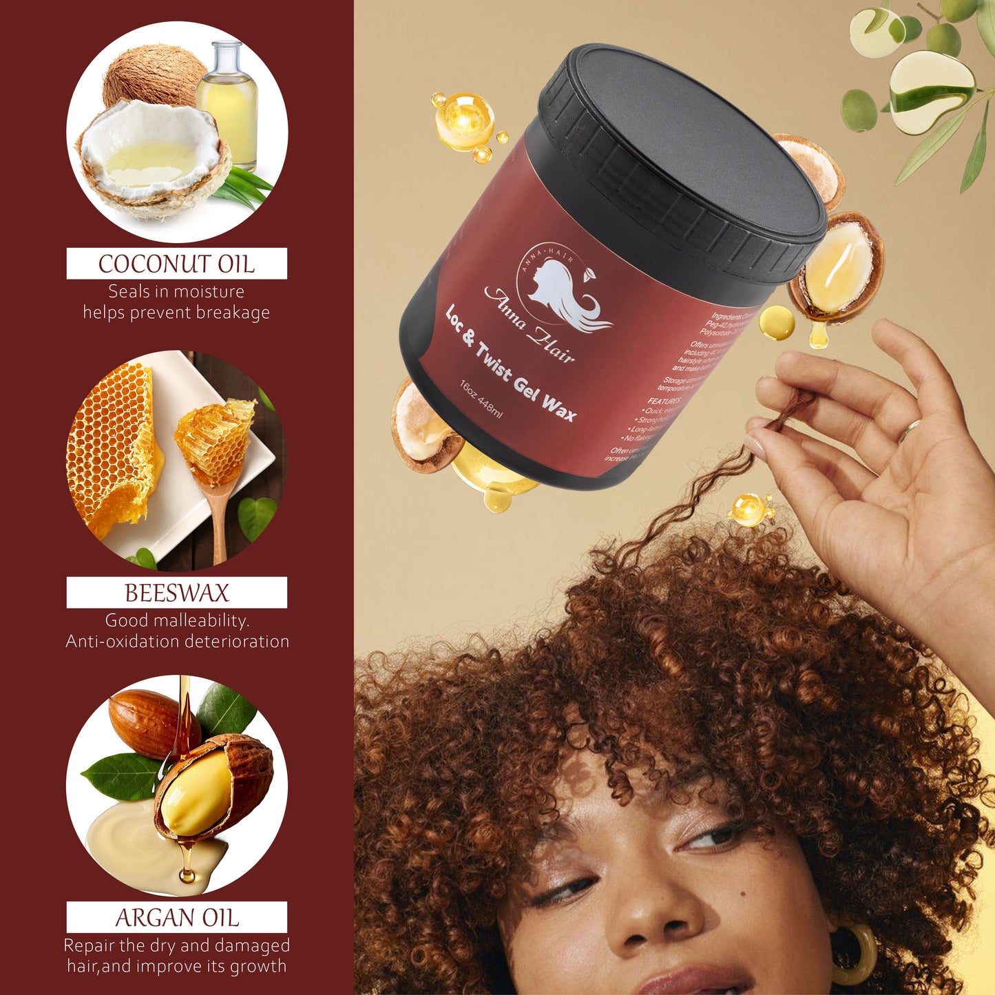 16oz Braiding Gel extra Hold Strong Hold Custom logo Jam Gel for Hair Braids Loc Gel Private Label