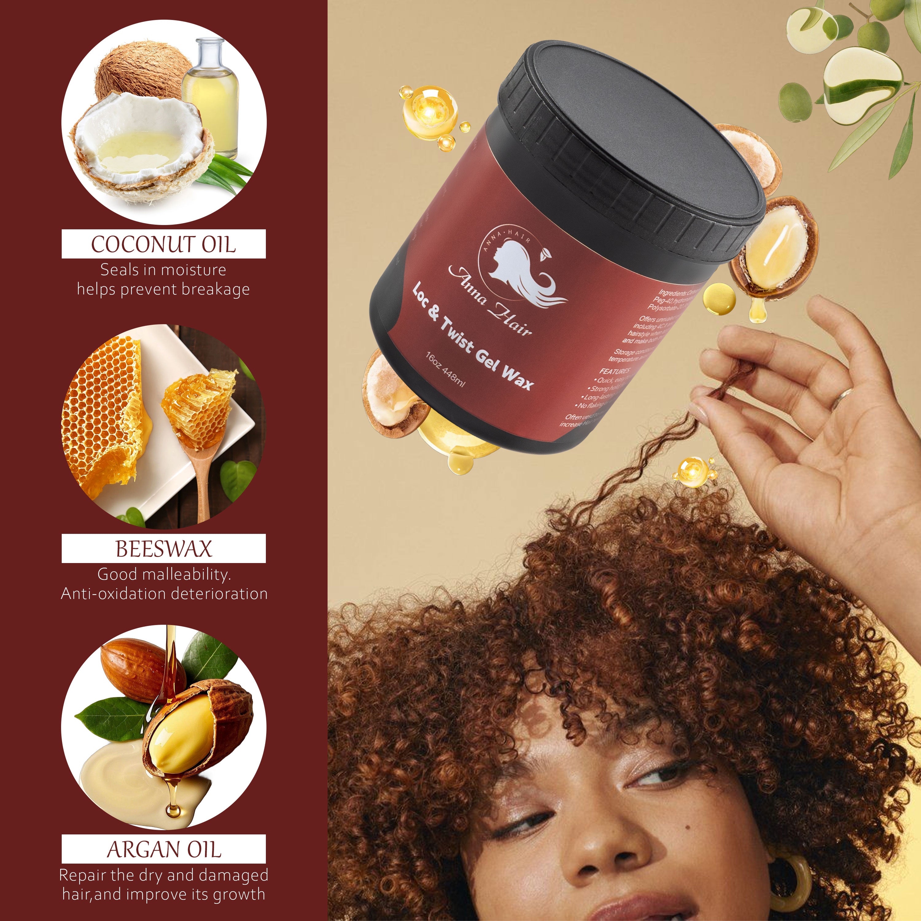 16oz Braiding Gel extra Hold Strong Hold Custom logo Jam Gel for Hair Braids Loc Gel Private Label