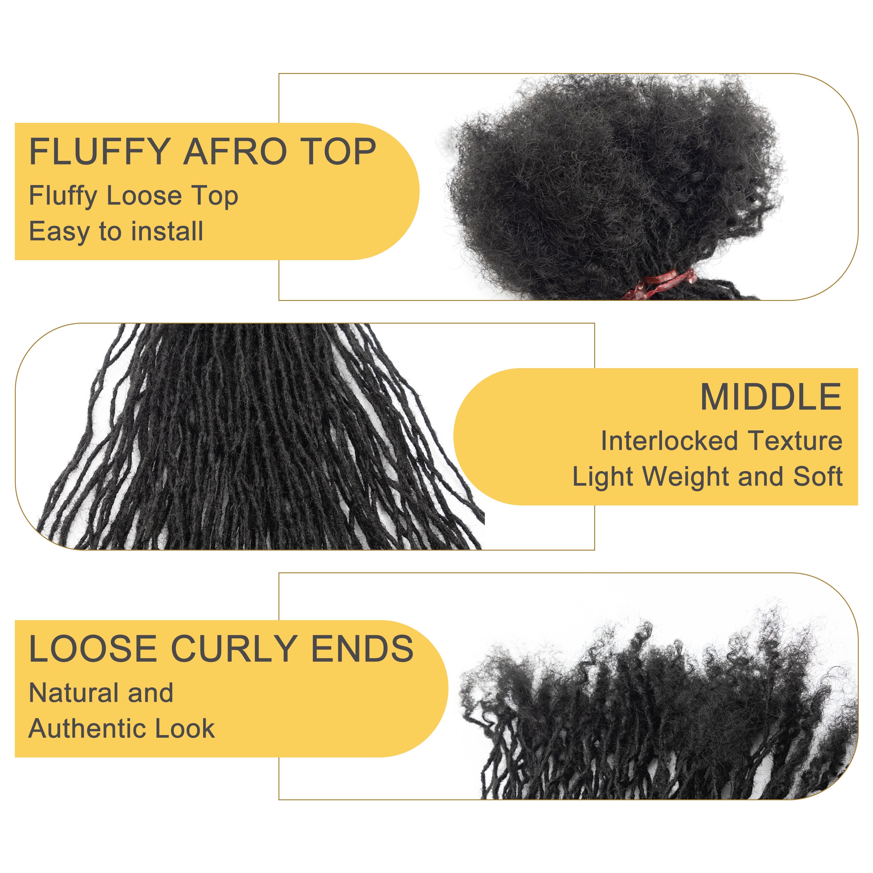 Human Hair Afro Kinky 0.1cm Can Be Bleached Dreadlocks Extension 4-24 Inch Handmade Crochet Micro Inter Locs with Curly End