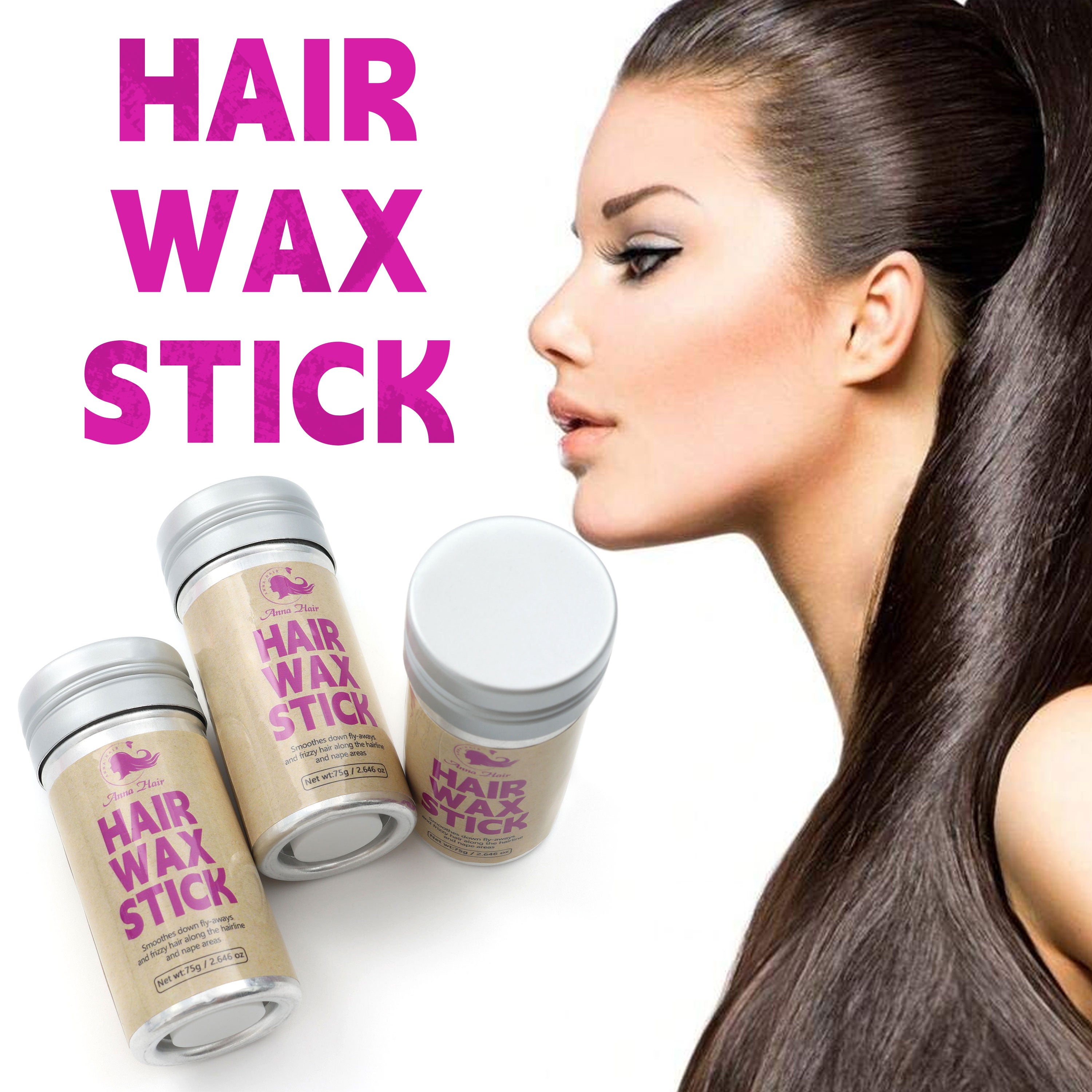 Raw Hair Edge Control Wax Stick Styling Shredder Hair Pomade Conditioner Anti-frizz Braid Solid Hair Wax Patch Wax Stick