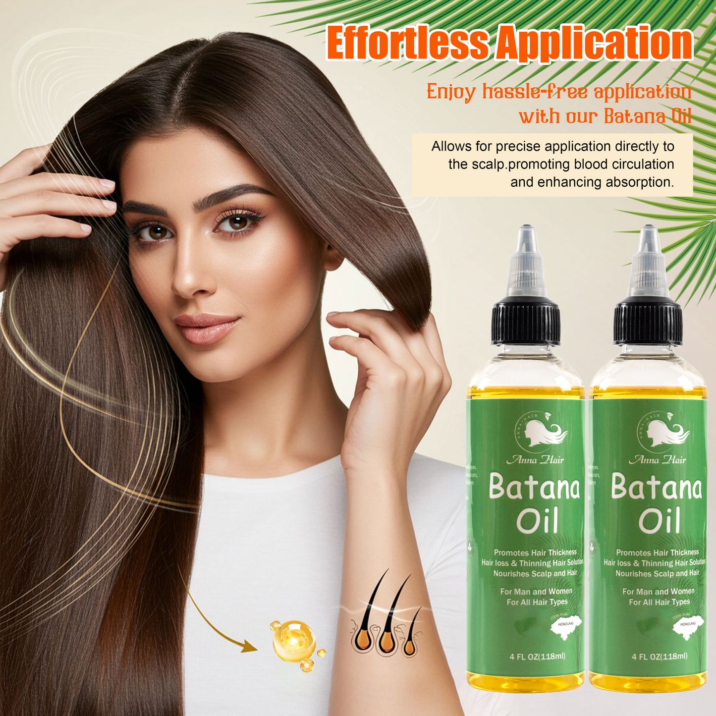 118 ml 100% Pure Natural Raw Batana Oil Anti-Hair Loss Nourishing Moisturizing Hair Growth Stabilization