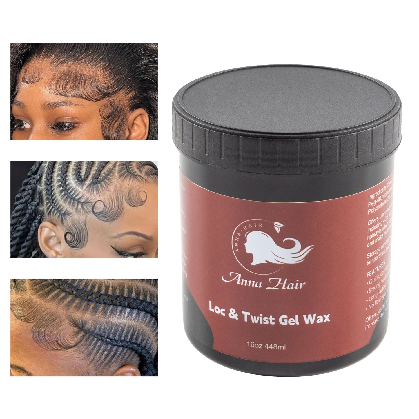 16oz Braiding Gel extra Hold Strong Hold Custom logo Jam Gel for Hair Braids Loc Gel Private Label