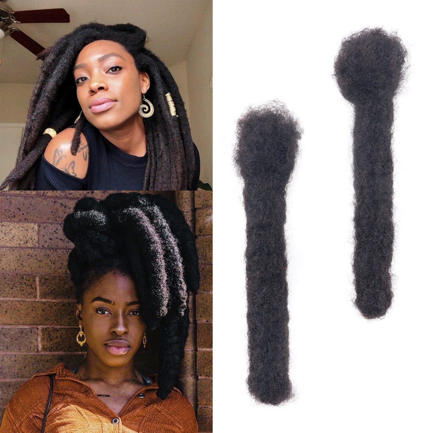 100% Human Hair Mega Thick Dreadlock Extensions 3.5cm Diameter Handmade Locs 4-24 Inch Custom Natural Loc Extensions