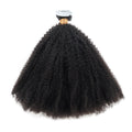 Natural Color Afro Kinky Curly Tape in Human Hair Extensions 10-24 Afro Curl Remy Skin Weft Tape Hair Bundles