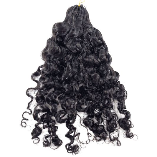 Burmese Curly Pre Looped Human Hair Twist Crochet Braids Soft Feather Crochet Human Hair Invisible Crochet Hair Extensions