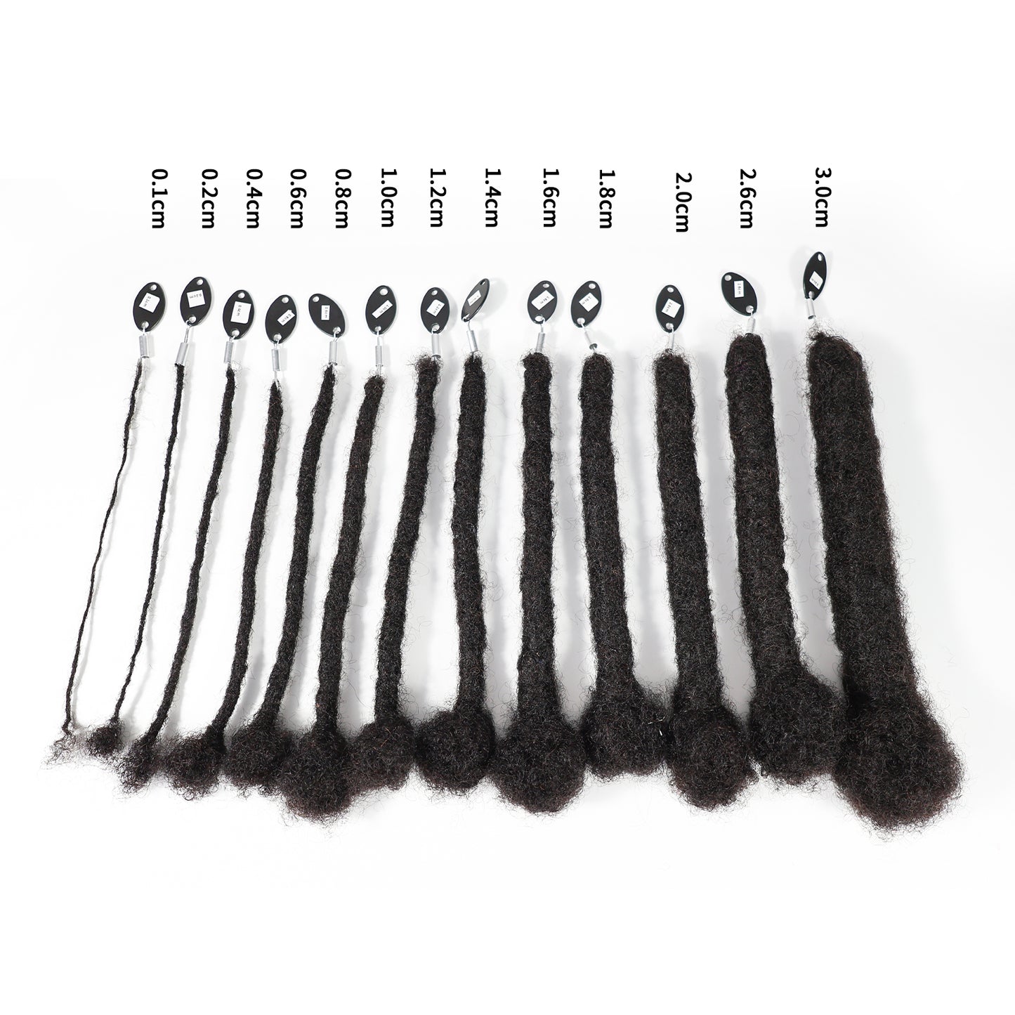 100% Human Hair Dreadlocks Extensions 1.8cm Thick Locs Handmade Permanent Loc Extensions Customizable