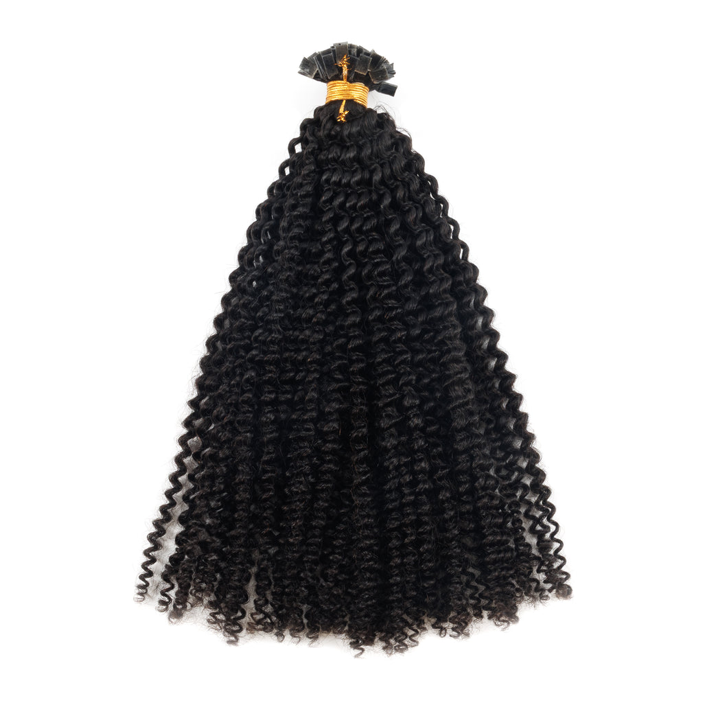 Kinky Curly Virgin Flat Tip Hair 100% Remy Flat Tip Hair Extensions Natural Hair Flat Tips Bundles for African Woman