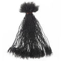 Human Hair Afro Kinky 0.1cm Can Be Bleached Dreadlocks Extension 4-24 Inch Handmade Crochet Micro Inter Locs with Curly End