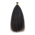 Wholesale Real Human Hair Soft and Natural Look Raw Virgin I Tip Hair Extension Kinky Straight Hair Texture for Black Woman