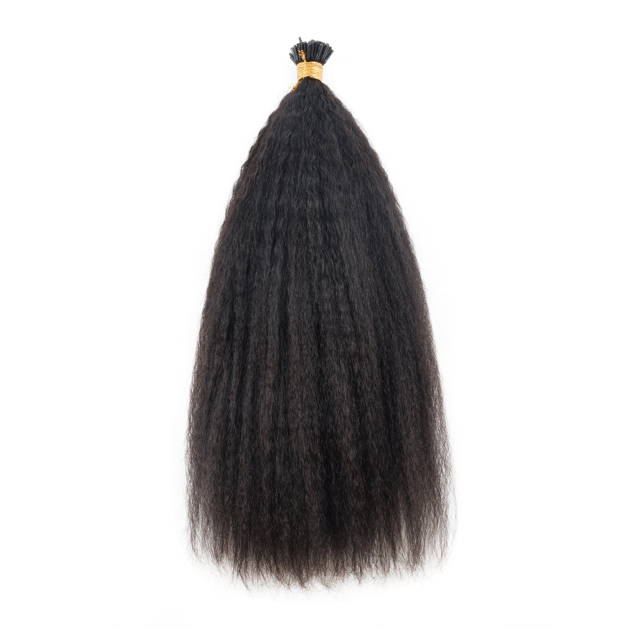 Wholesale Real Human Hair Soft and Natural Look Raw Virgin I Tip Hair Extension Kinky Straight Hair Texture for Black Woman