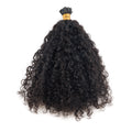100% Remy Natural Human Hair Extensions Raw Keratin I TIP Style Double Drawn Pixie Curly I-Tip Hair Extensions