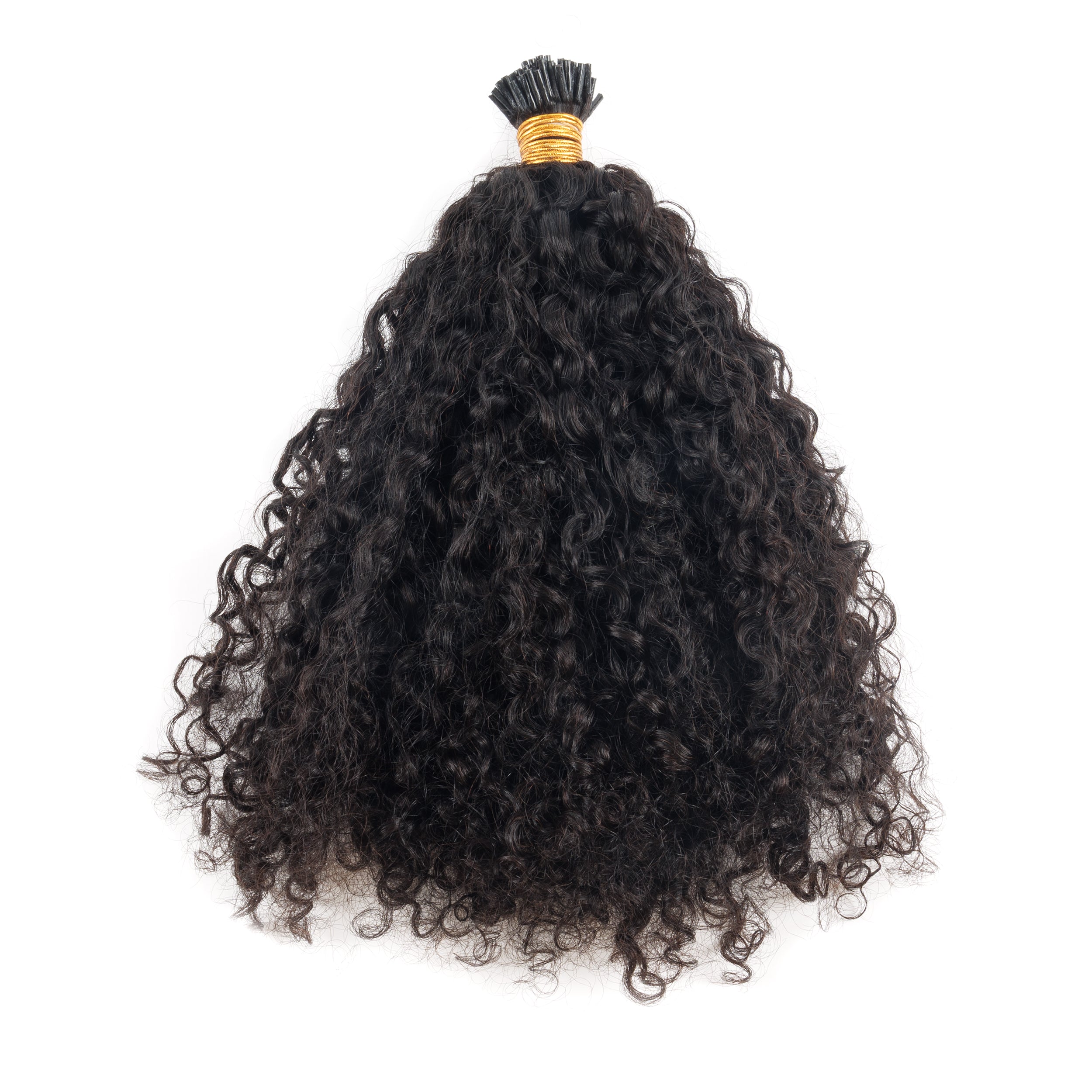 100% Remy Natural Human Hair Extensions Raw Keratin I TIP Style Double Drawn Pixie Curly I-Tip Hair Extensions