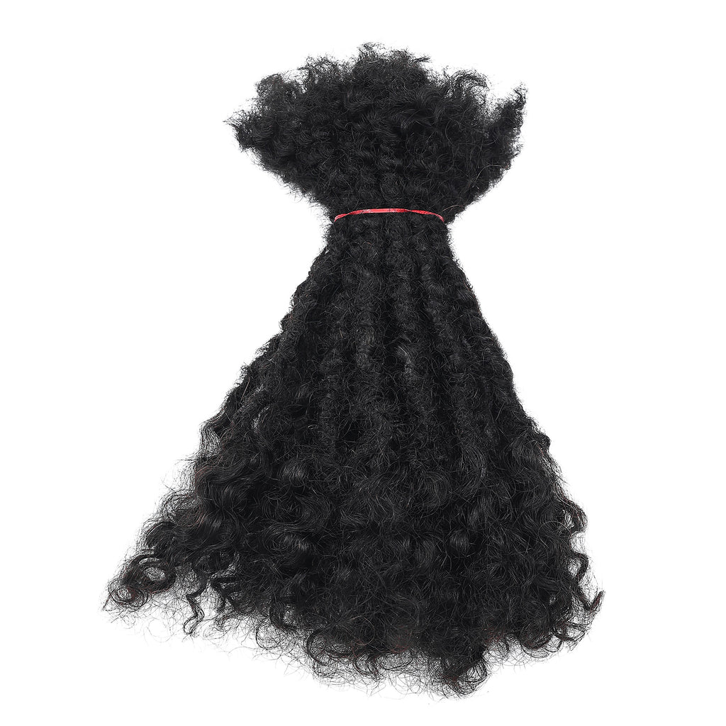 0.6cm Thickness 8inch 20 Strands/Pack 100% Handmade Human Hair Dreadlocks Lisa Locs Extensions With Curly End Africa Style