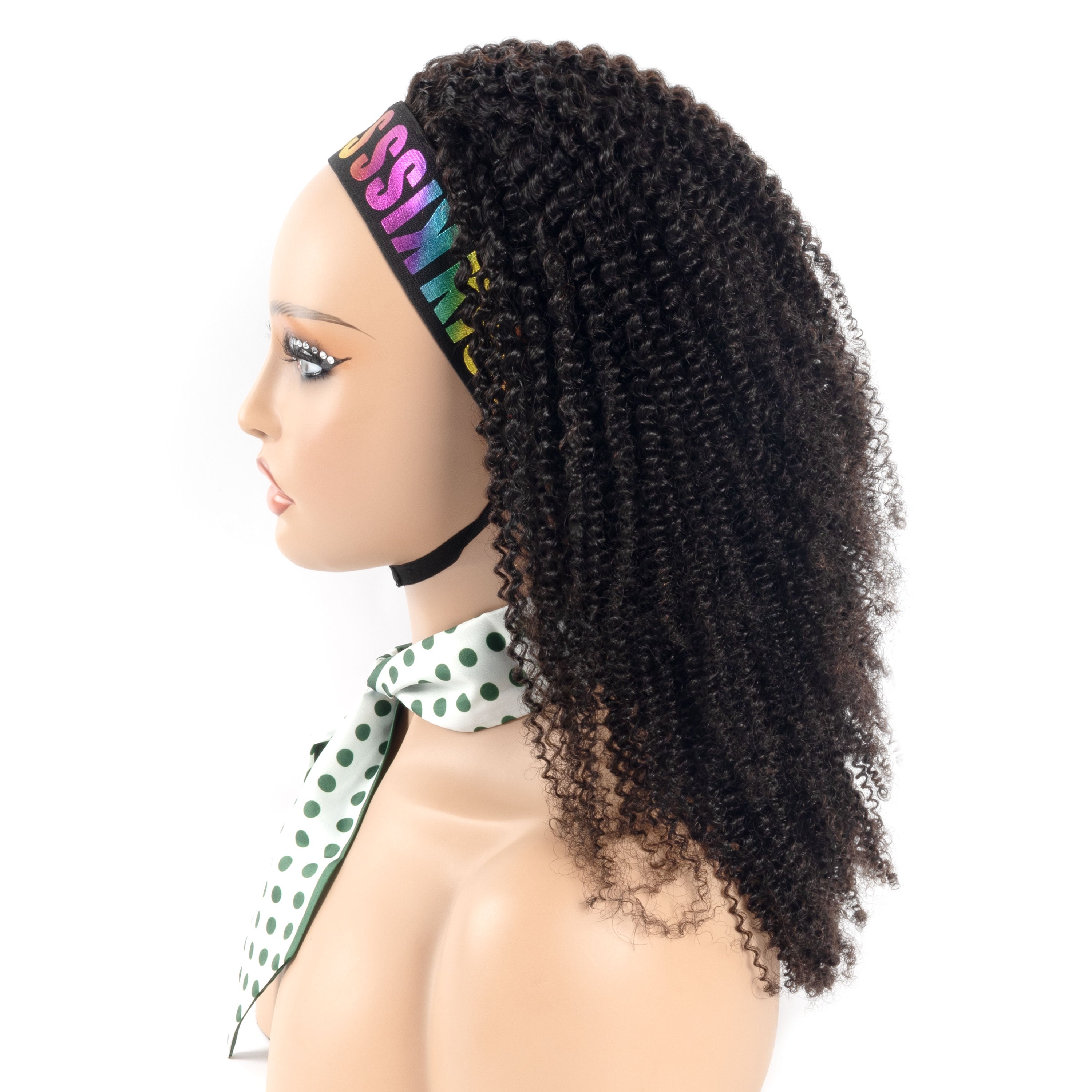Half Wig Kinky Curly Human Hair Wholesale Non Lace Machine Made Wigs Curly Human Hair Drawstring HalfWig for Black Women
