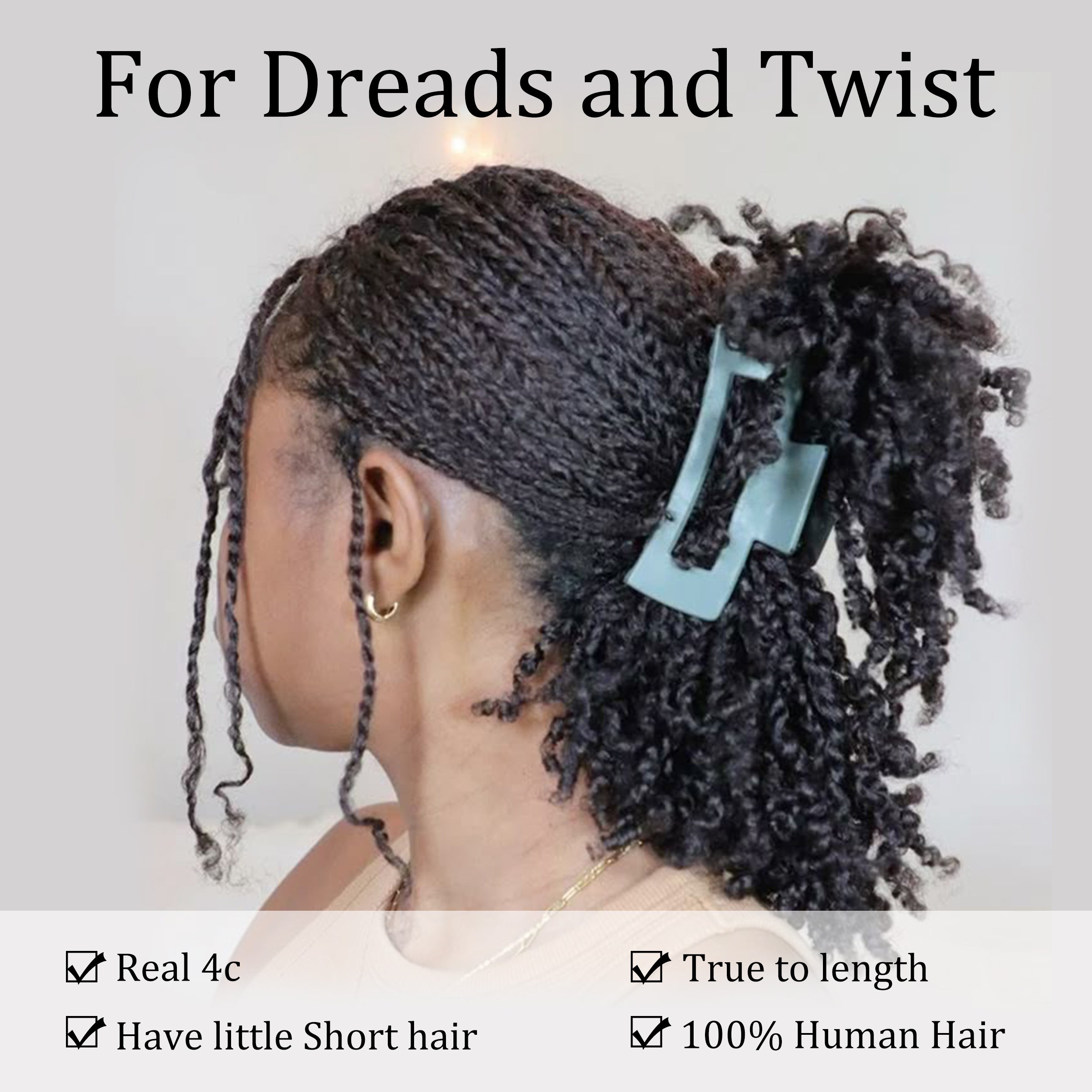 High Grade Twist Hair 100% Virgin Human Braiding Hair 4C Afro Kinky Bulk Hair Extensions Easy for Micro Braids and Micro Locs