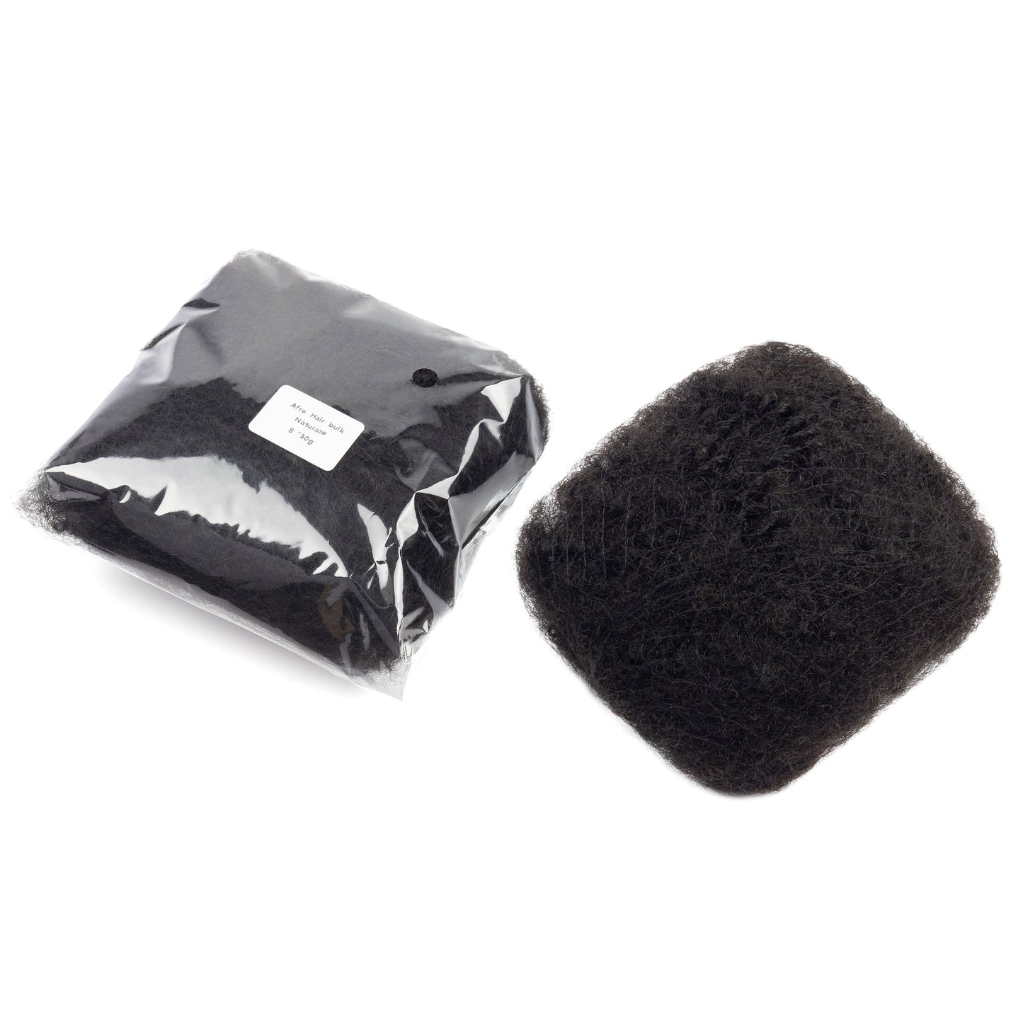 30g/pack 100% Afro Kinky Bulk Human Hair Cheveux Humains Curly Hair Bulk for Twisting Pre-stretch for Braiding