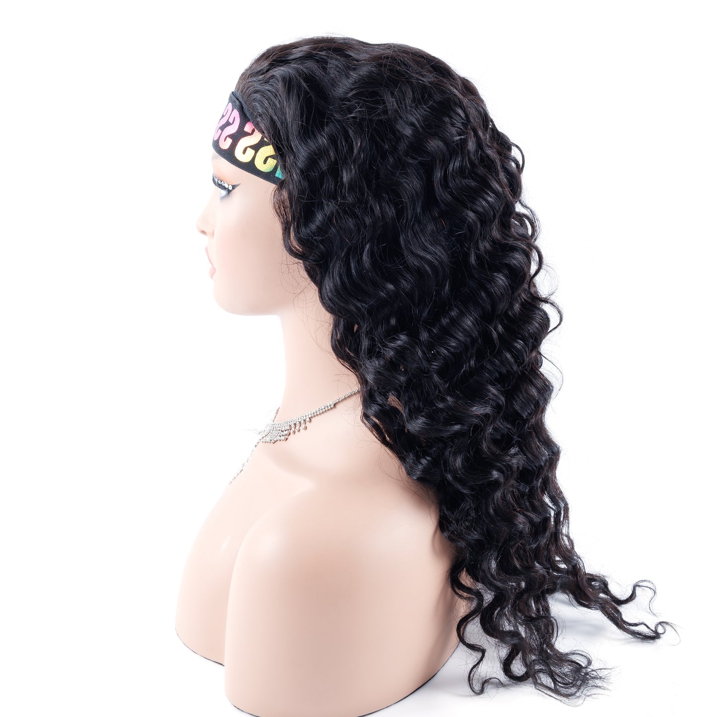 Human Hair Deep Wave 3 in 1 Half Wigs Wear and Go Glueless Wigs Drawstring Seamless Flip Over No Lace Wig for Beginner