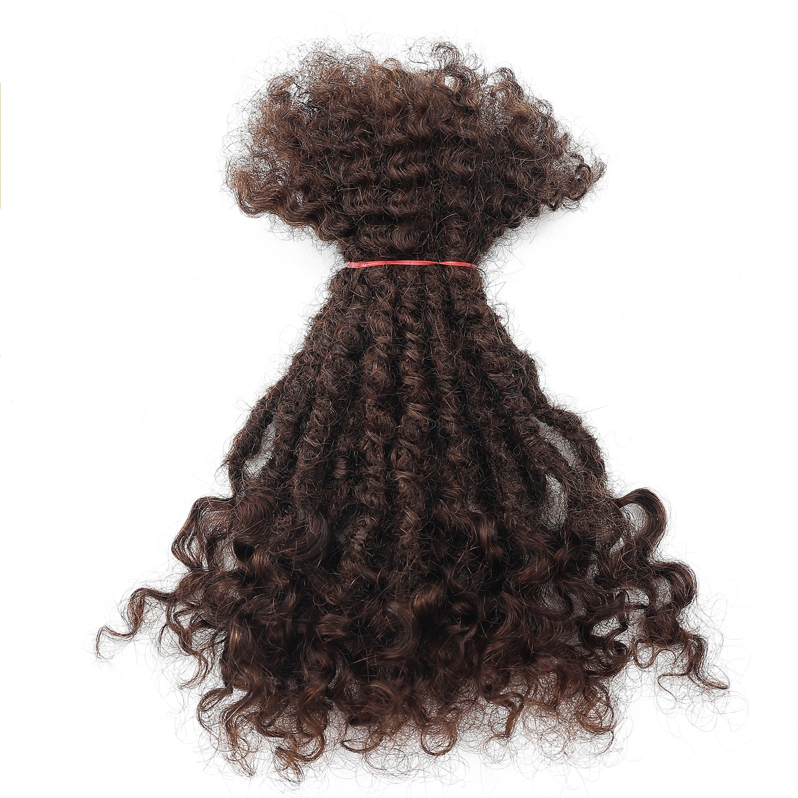 0.6cm Thickness 8inch 20 Strands/Pack 100% Handmade Human Hair Dreadlocks Lisa Locs Extensions With Curly End Africa Style