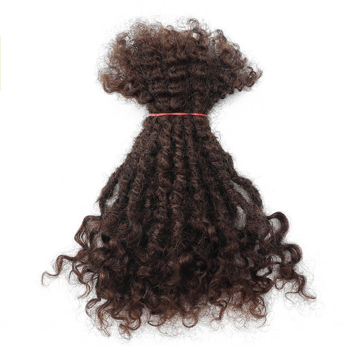 0.6cm Thickness 8inch 20 Strands/Pack 100% Handmade Human Hair Dreadlocks Lisa Locs Extensions With Curly End Africa Style