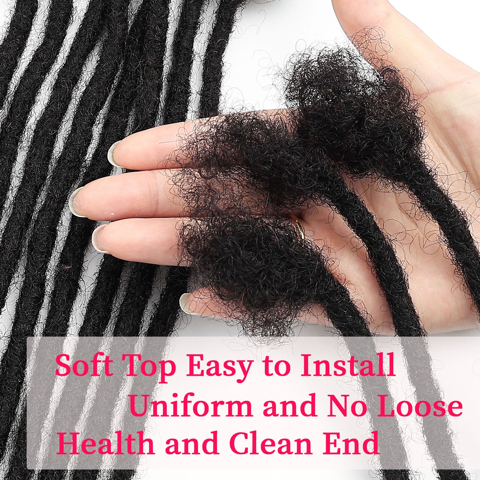 20Strands Black Wholesale 100% Human Hair Handmade Dreadlocks Regular Locs Extensions Can Be Bleached Curled for Black Women Men