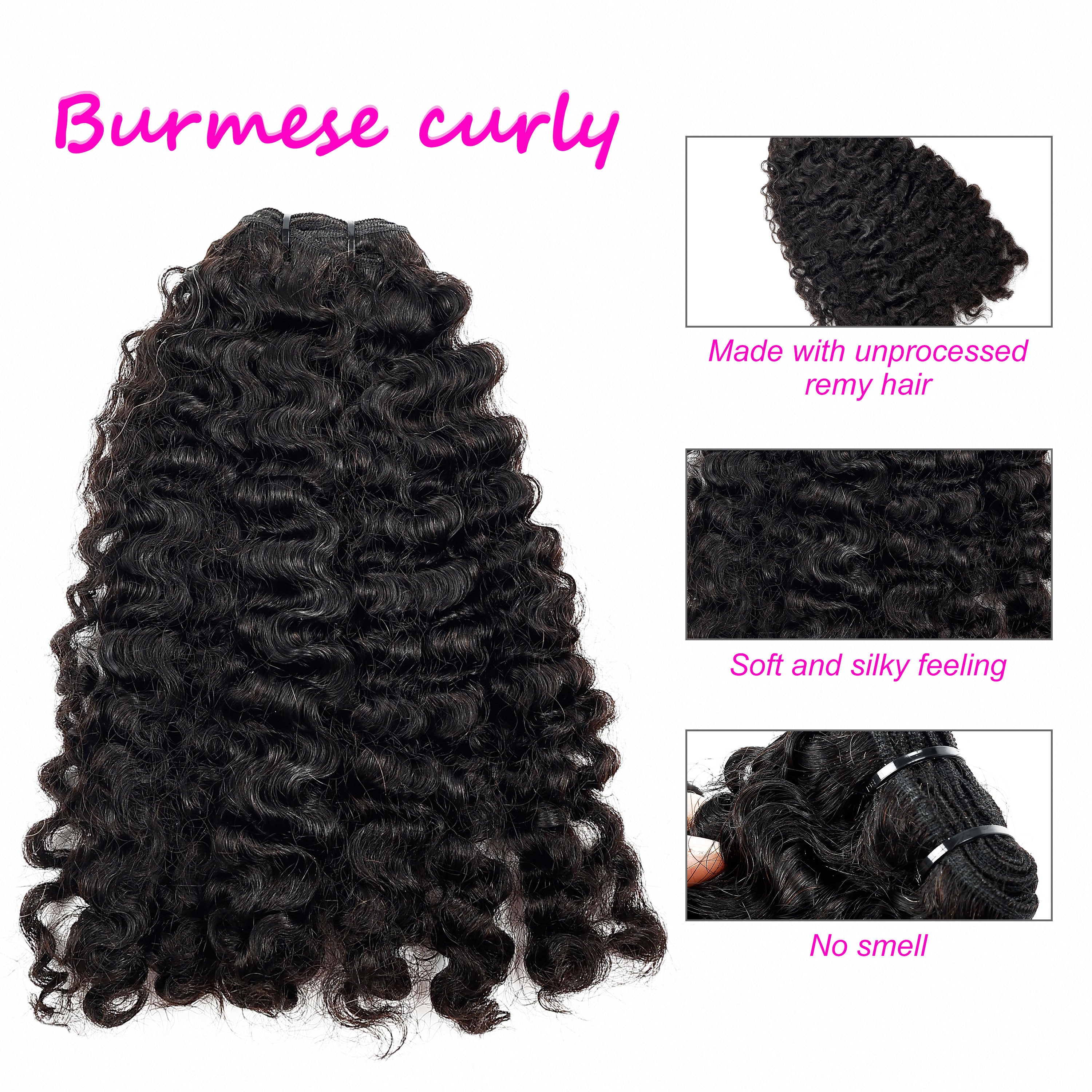 Fast Shipping Vendor Burmese Curly Hair Weft Double Drawn Virgin Human Hair Vietnamese Raw Burmese Curly Hair Bundles