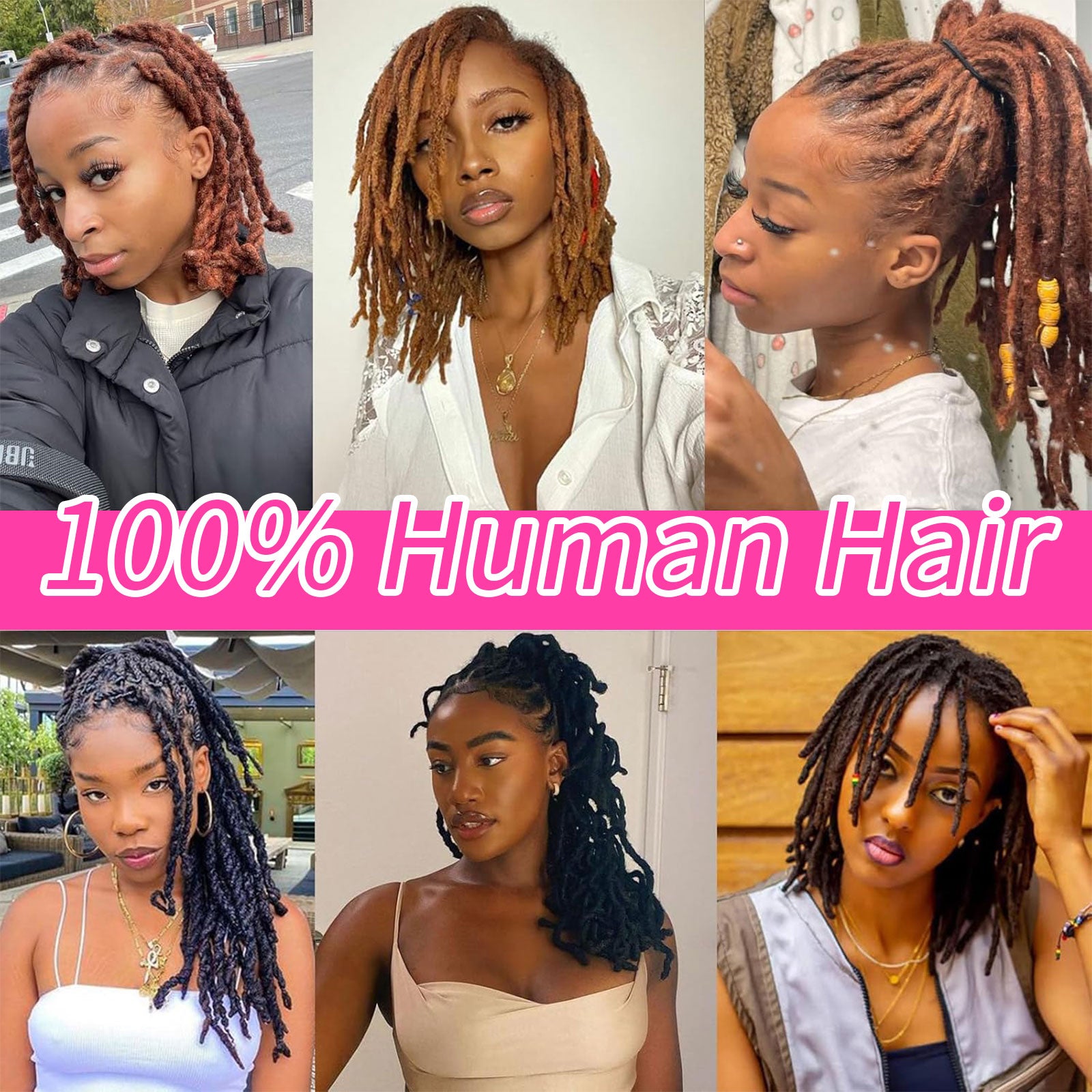 20Strands Black Wholesale 100% Human Hair Handmade Dreadlocks Regular Locs Extensions Can Be Bleached Curled for Black Women Men