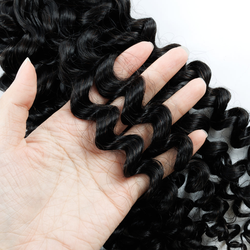 100g/pack New Italy Curly Virgin Remy Hair Extension Feathering Tip Crochet Hair Extension for Braiding Human Hair Bundle