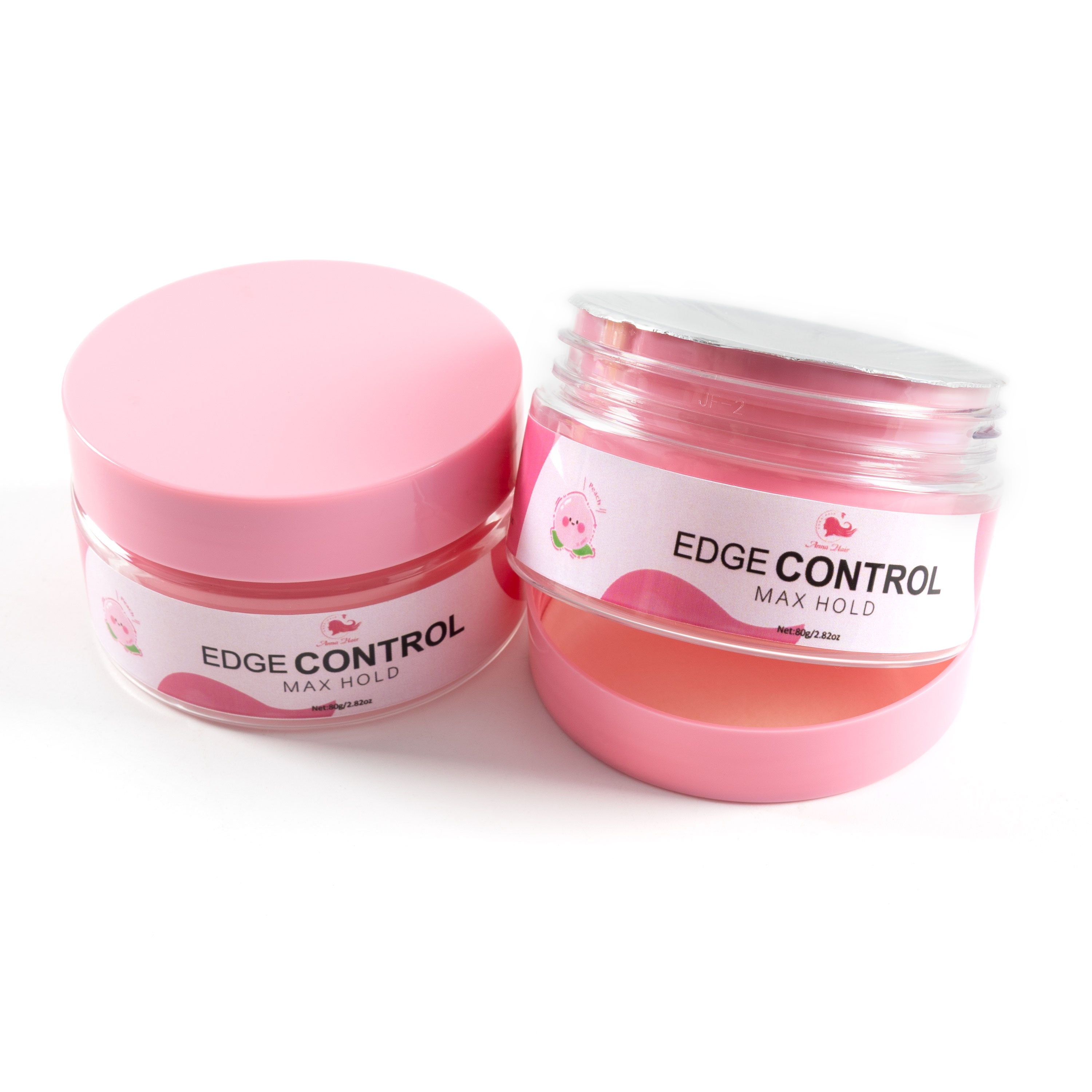 Private Label Strong Hold Water-based Edge Stay Gel No Flaking Extra Hold Peach Scent Edge Control for All Hair Types