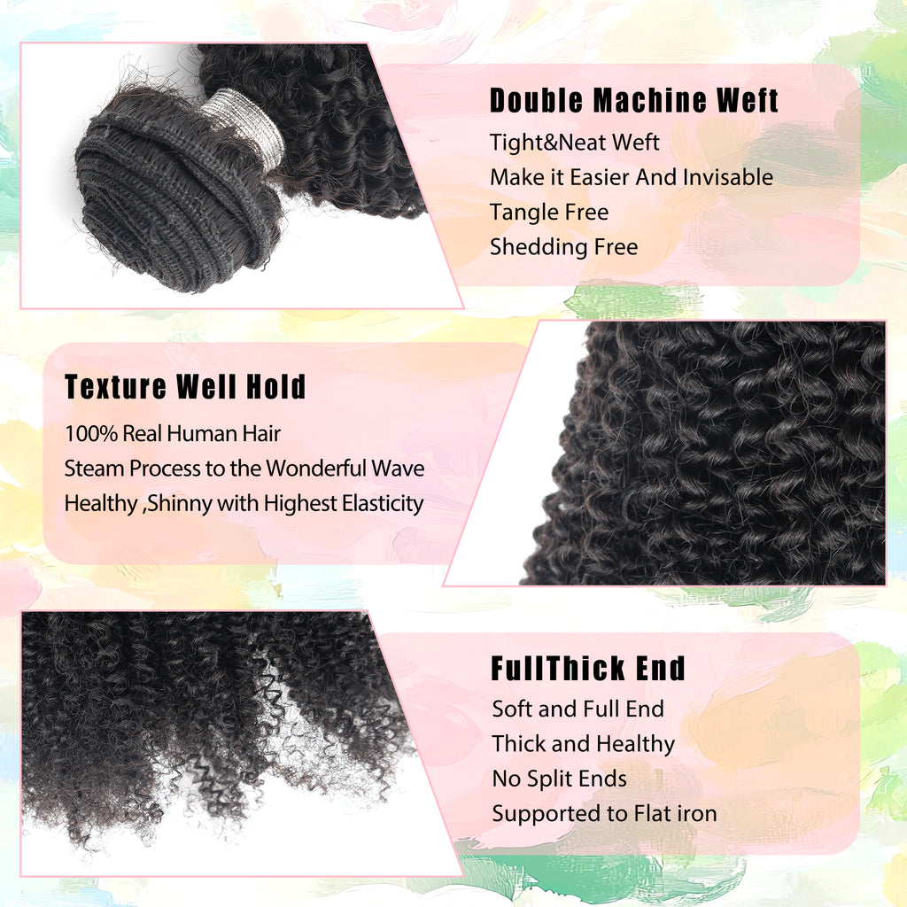 Vendor's Best Remy Kinky Curly Virgin Raw Mongolian Human Hair Weaves Cheap Kinky Curly Hair Extensions for Africa Woman