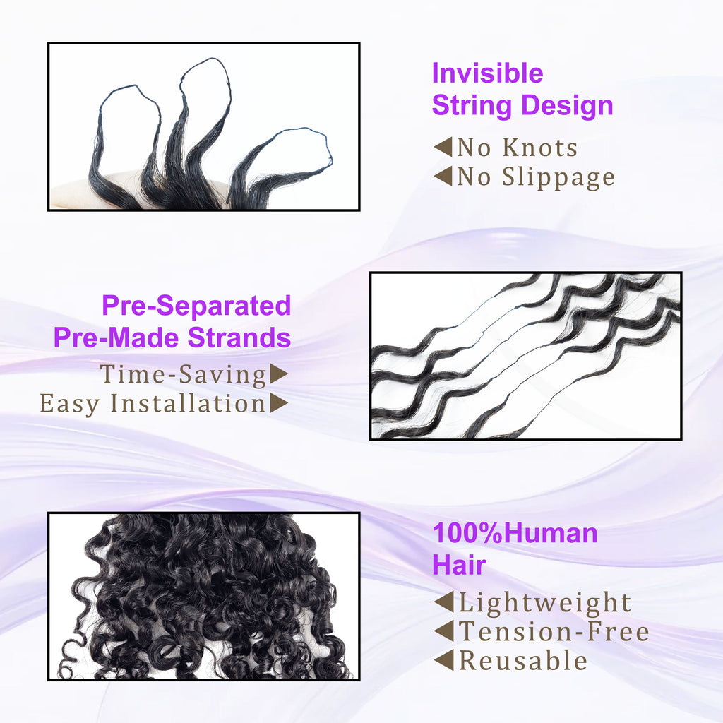 Burmese Curly Pre Looped Human Hair Twist Crochet Braids Soft Feather Crochet Human Hair Invisible Crochet Hair Extensions