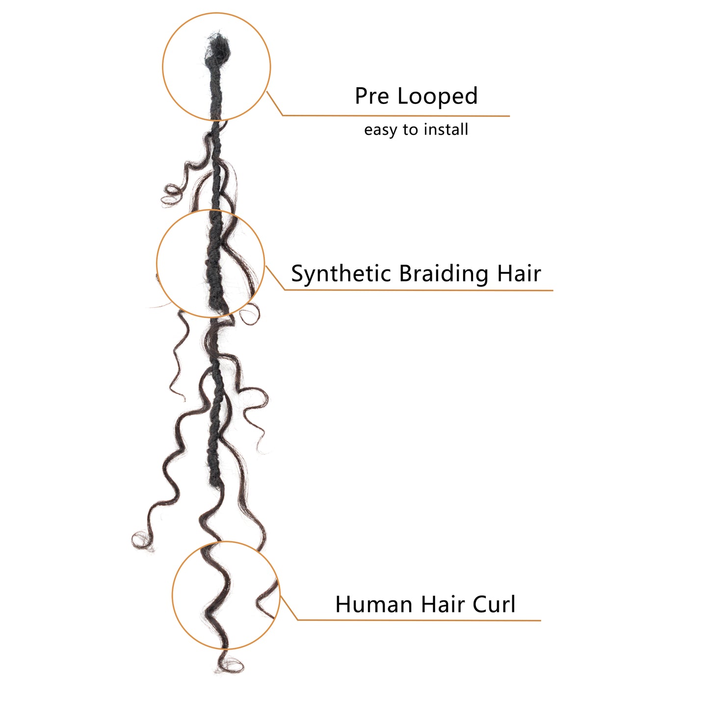 ANNA Factory Direct Sale Wholesale Boho Braids Crochet Locs Hair 100% Human Hair Braiding Locs Extension for All Occasions