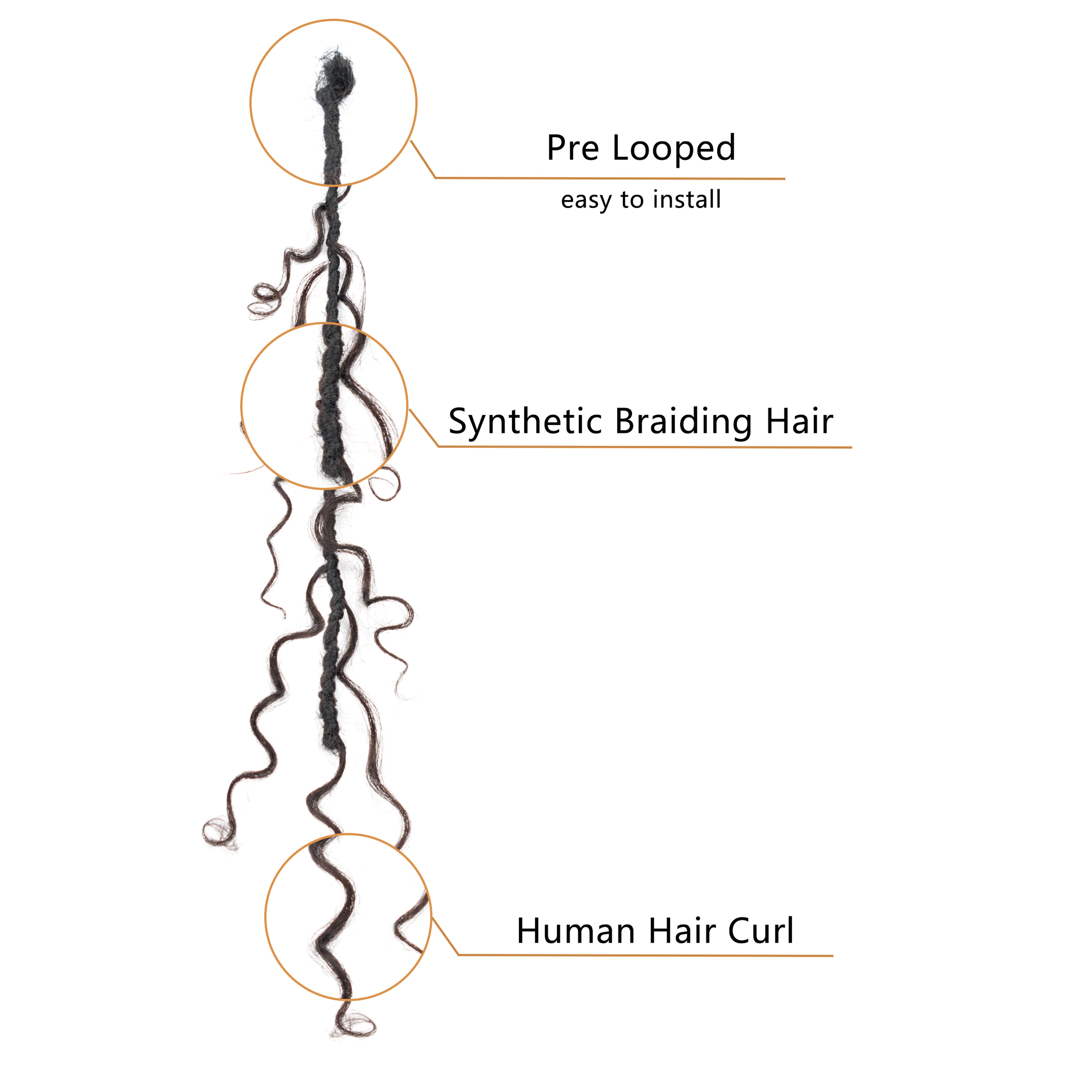 ANNA Factory Direct Sale Wholesale Boho Braids Crochet Locs Hair 100% Human Hair Braiding Locs Extension for All Occasions