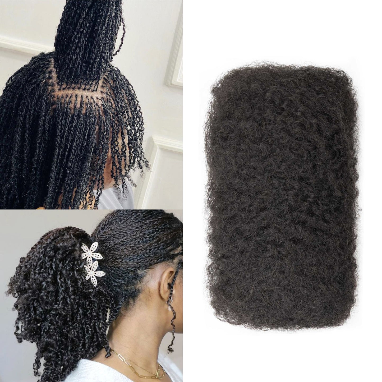 50g/pack KC3W 100% Natural Bulk Hair Extensions Raw Virgin 8-26inch Cheveux Naturel Kinky Bulk Human Hair