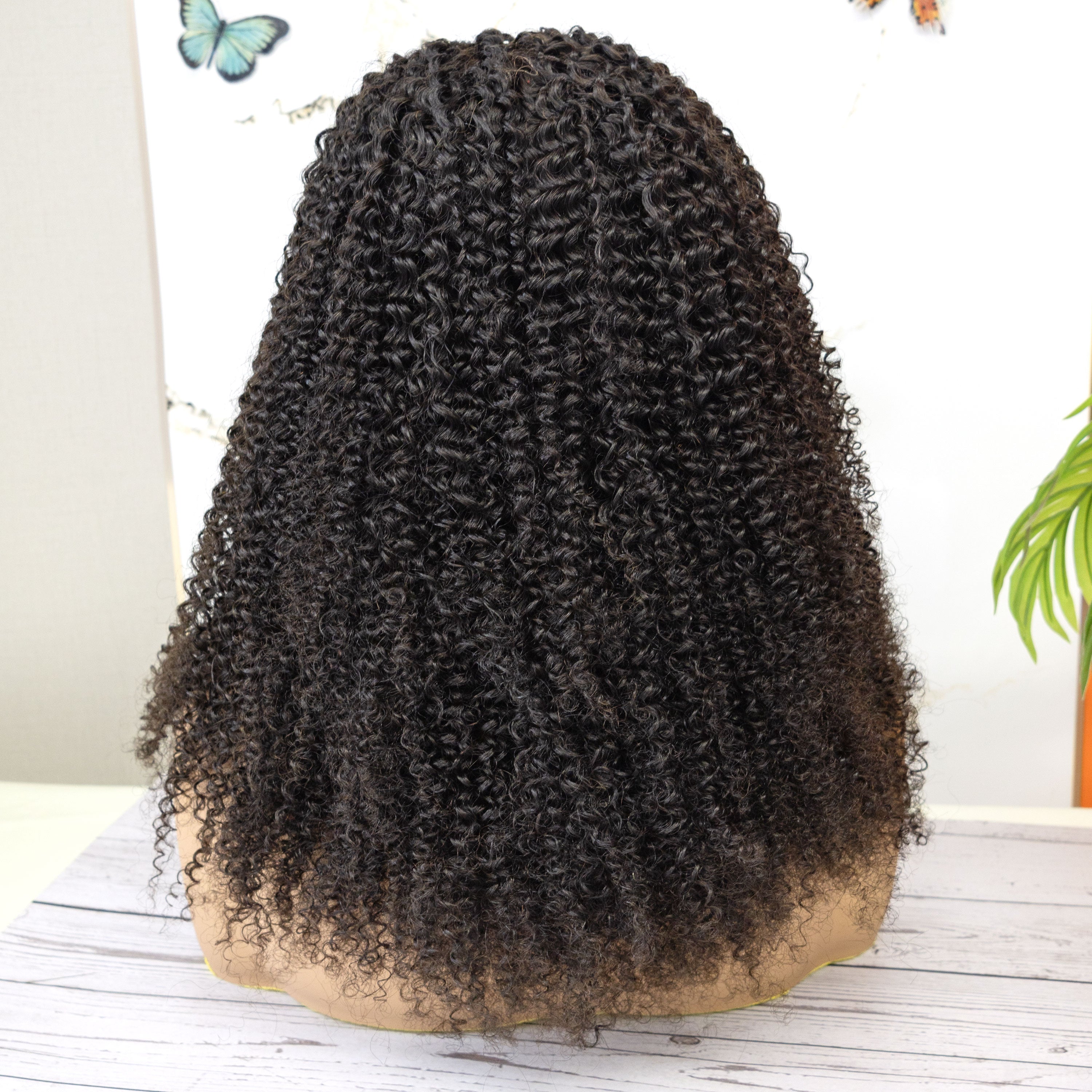 New 3-in-1 Half Wig Afro Kinky Curly Raw Human Hair Wig Seamless Flip Over Drawstring No Leave Out Wear Go Glueless Wigs